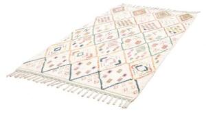 Tappeto Berbero Geometrico Avorio Multicolore 124x208 Cm
