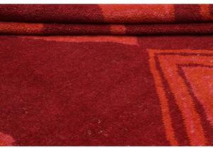 Tappeto Berbero Geometrico Rosso Scuro Arancione 231x302 Cm
