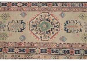 Tappeto Kazak Stilizzato Beige Blu Corsia 85x280 Cm