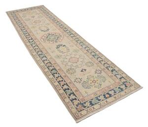 Tappeto Kazak Stilizzato Avorio Blu Corsia 85x287 Cm