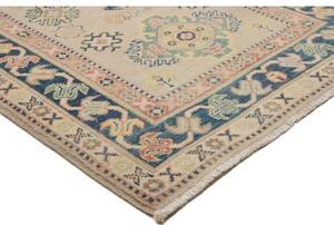 Tappeto Kazak Stilizzato Avorio Blu Corsia 85x287 Cm