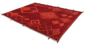 Tappeto Berbero Geometrico Rosso Scuro Arancione 231x302 Cm