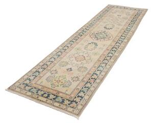 Tappeto Kazak Stilizzato Avorio Blu Corsia 85x287 Cm