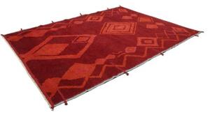Tappeto Berbero Geometrico Rosso Scuro Arancione 231x302 Cm