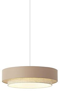 Lampada a sospensione moderna beige con naturale 50cm 3 luci - Drum Duo