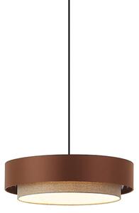 Lampada a sospensione moderna bronzo scuro con tortora 50cm 3 luci - Drum Duo