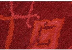 Tappeto Berbero Geometrico Rosso Scuro Arancione 231x302 Cm
