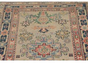 Tappeto Kazak Stilizzato Beige Blu Corsia 85x280 Cm
