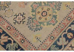 Tappeto Kazak Stilizzato Avorio Blu Corsia 85x287 Cm