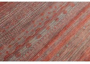 Tappeto Cromopura Geometrico Rosso Mattone Grigio Piombo 243x295 Cm