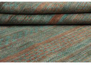 Tappeto Cromopura Geometrico Verde Petrolio Ruggine 246x314 Cm