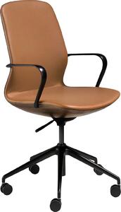 Sedia da ufficio girevole in Pelle finta marrone 4219