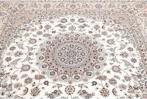 Tappeto Nain 6la Medaglione Floreale Avorio Blu Quadrato 209x205 Cm
