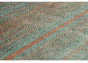 Tappeto Cromopura Geometrico Verde Petrolio Rame 156x221 Cm