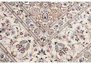 Tappeto Nain 6la Medaglione Floreale Avorio Blu Quadrato 209x205 Cm