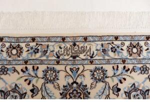 Tappeto Nain 6la Medaglione Floreale Blu Petrolio Avorio 209x261 Cm