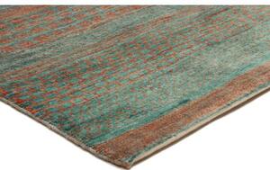 Tappeto Cromopura Geometrico Verde Petrolio Rame 156x221 Cm