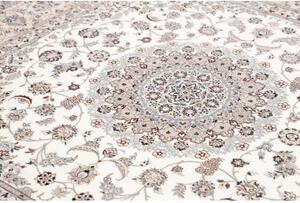 Tappeto Nain 6la Medaglione Floreale Avorio Blu Quadrato 209x205 Cm