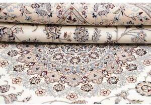 Tappeto Nain 6la Medaglione Floreale Avorio Blu Quadrato 209x205 Cm