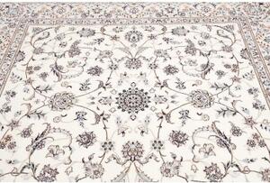 Tappeto Nain 6la Medaglione Floreale Avorio Blu Chiaro Quadrato 200x210 Cm