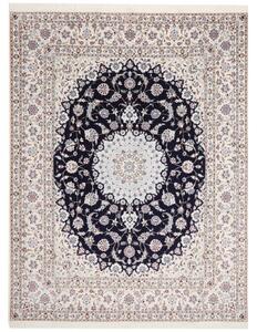 Tappeto Nain 6la Medaglione Floreale Avorio Blu Scuro 208x270 Cm
