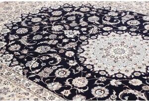 Tappeto Nain 6la Medaglione Floreale Blu Notte Avorio 211x317 Cm