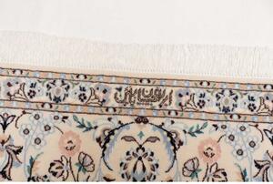 Tappeto Nain 6la Medaglione Floreale Avorio Blu Chiaro Quadrato 200x210 Cm