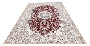 Tappeto Nain 6la Medaglione Floreale Bordeaux Avorio 200x307 Cm