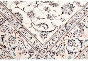 Tappeto Nain 6la Medaglione Floreale Avorio Blu Chiaro Quadrato 200x210 Cm