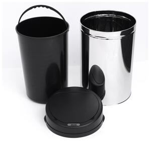 HomCom Cestino dei rifiuti rotondo in acciaio inox con sensore 30L