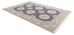 Tappeto Nain 6la Stilizzato Blu Scuro Bianco Avorio 213x312 Cm