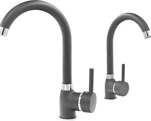 Granitan | BETA - Miscelatore da cucina - Orientabile a 360° - Nero - Ottone - Carica in Vetroceramica