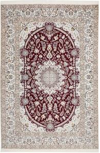 Tappeto Nain 6la Medaglione Floreale Bordeaux Avorio 200x307 Cm