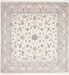 Tappeto Nain 6la Medaglione Floreale Avorio Blu Chiaro Quadrato 200x210 Cm