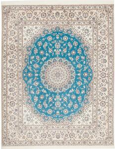 Tappeto Nain 6la Medaglione Floreale Azzurro Avorio 207x260 Cm