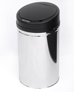 HomCom Cestino dei rifiuti rotondo in acciaio inox con sensore 30L
