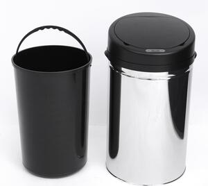 HomCom Cestino dei rifiuti rotondo in acciaio inox con sensore 30L