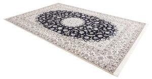 Tappeto Nain 6la Medaglione Floreale Blu Notte Avorio 211x317 Cm