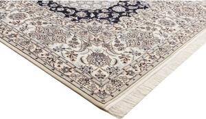 Tappeto Nain 6la Stilizzato Blu Scuro Bianco Avorio 213x312 Cm