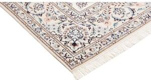 Tappeto Nain 6la Medaglione Floreale Avorio Blu Chiaro Quadrato 200x210 Cm