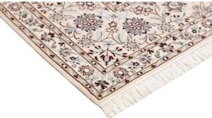 Tappeto Nain 6la Medaglione Floreale Blu Scuro Avorio Quadrato 211x208 Cm