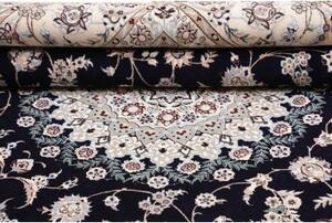 Tappeto Nain 6la Medaglione Floreale Blu Scuro Avorio Quadrato 211x208 Cm