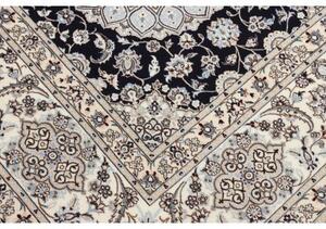 Tappeto Nain 6la Stilizzato Blu Scuro Bianco Avorio 213x312 Cm