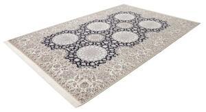 Tappeto Nain 6la Stilizzato Blu Scuro Bianco Avorio 213x312 Cm