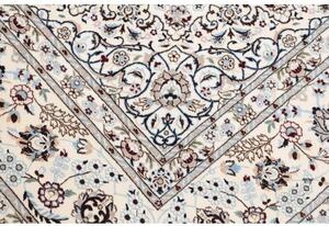 Tappeto Nain 6la Medaglione Floreale Avorio Blu 210x251 Cm