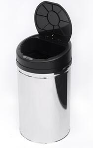HomCom Cestino dei rifiuti rotondo in acciaio inox con sensore 30L