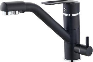 Rubinetto da cucina a 3 vie con filtro per l'acqua e rotazione a 360 gradi, rubinetto da lavello in acciaio inossidabile di alta qualità con finitura cromata