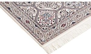 Tappeto Nain 6la Medaglione Floreale Avorio Blu Scuro Quadrato 204x206 Cm