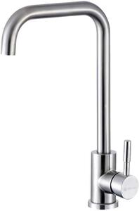 Rubinetto da cucina in acciaio inossidabile, rubinetto da cucina girevole a 360 gradi, rubinetto da cucina con bocca di erogazione alta, rubinetto da cucina moderno con tubo di alimentazione dell'acqua, SP-10021