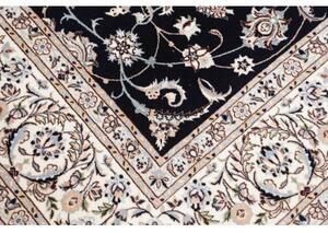Tappeto Nain 6la Medaglione Floreale Blu Scuro Avorio Quadrato 204x202 Cm